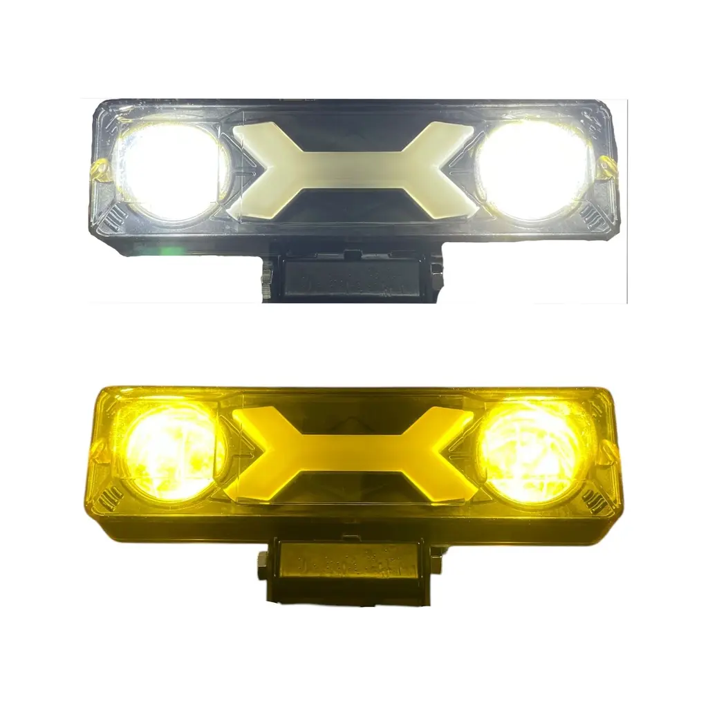 Faro LED blanco rectangular con "X" (rojo ,azul y morado) — foto 2 de 3