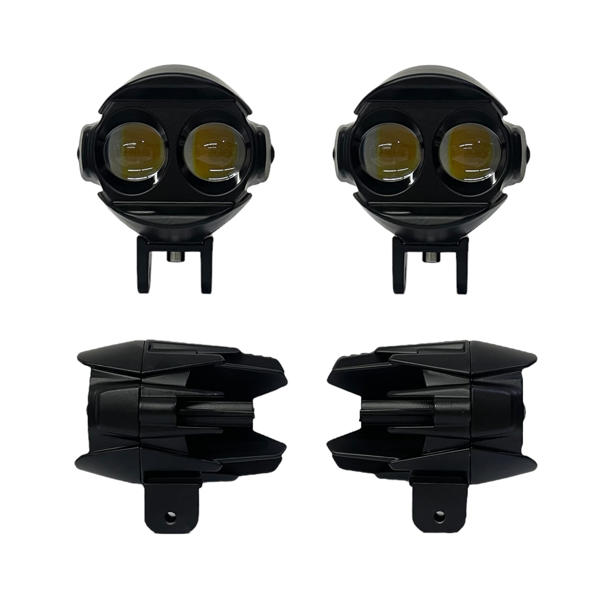 Faro auxiliar con dos lupas LED y mini vicera bicolor — foto 1 de 2