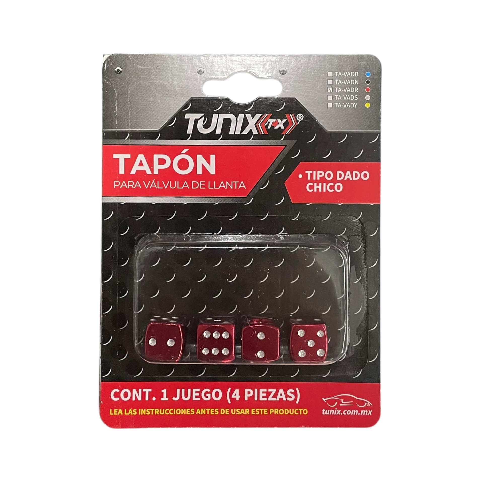 Tapón de válvula dado chico 4 pza — Azul