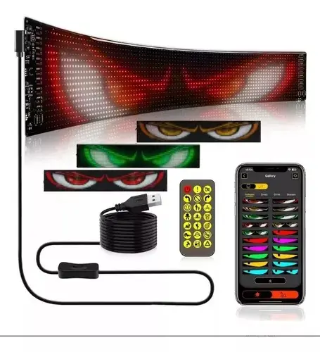 Pantalla flexible LED chica con animaciones (10 CM x 35 CM)