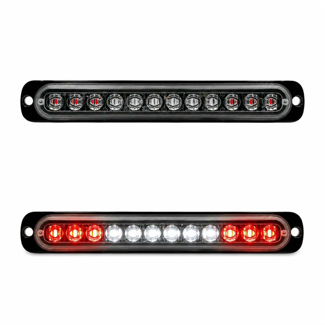 Estrobo LED universal con 12 LED rojo/blanco/rojo