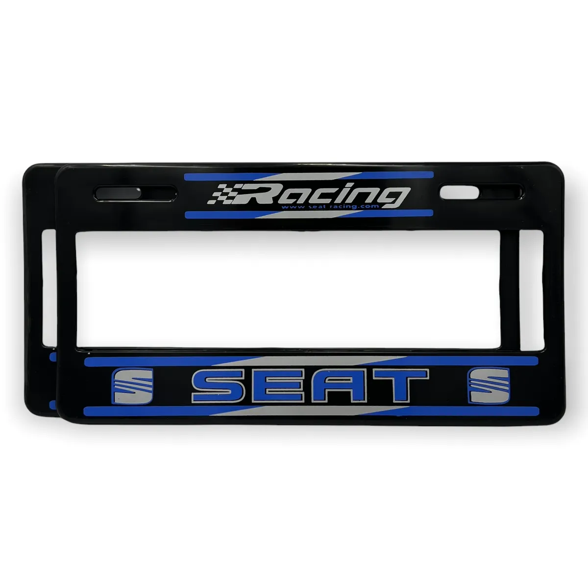 Portaplaca flexible marca Seat · Azul