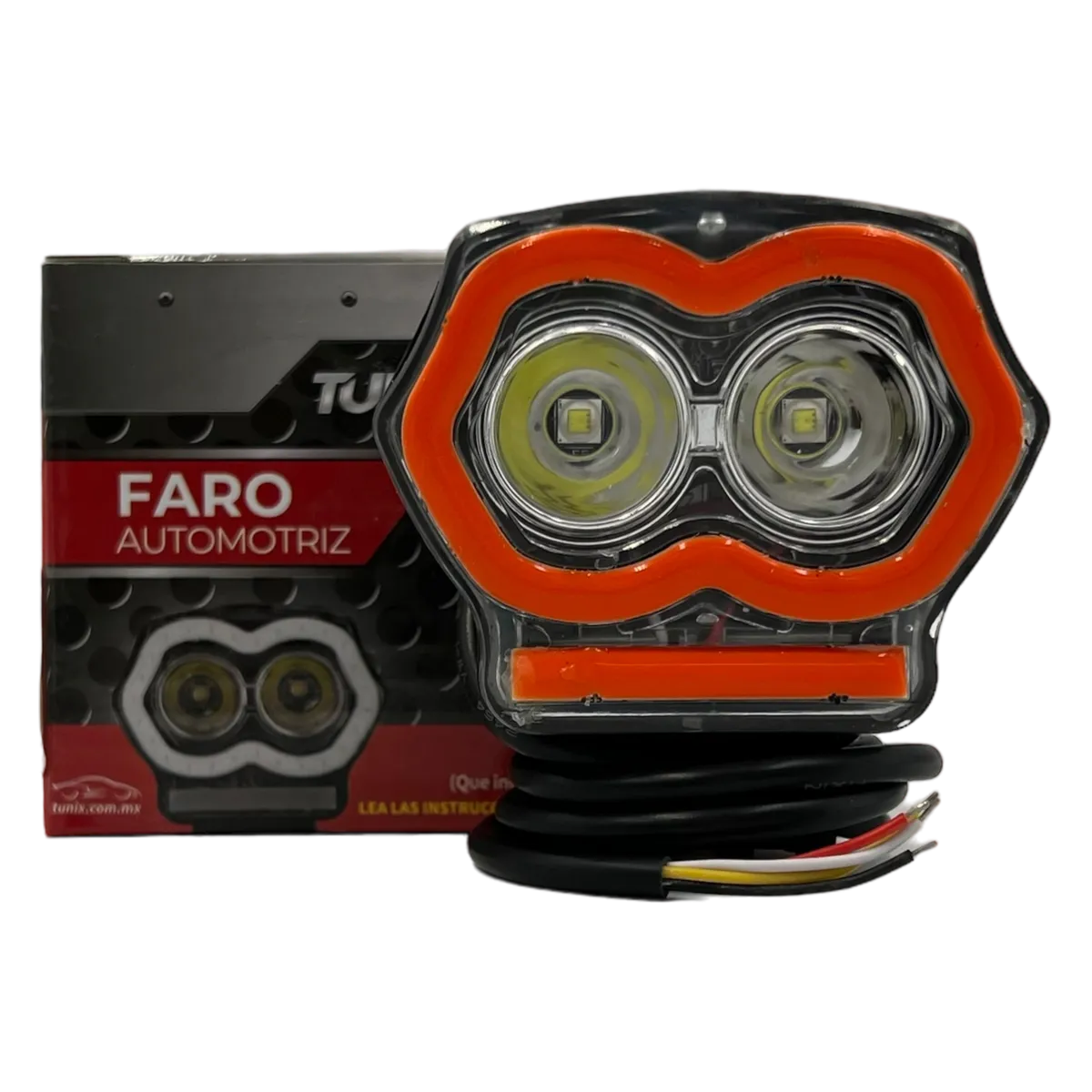 Faro para moto con ojo de ángel de color y usb — Rojo