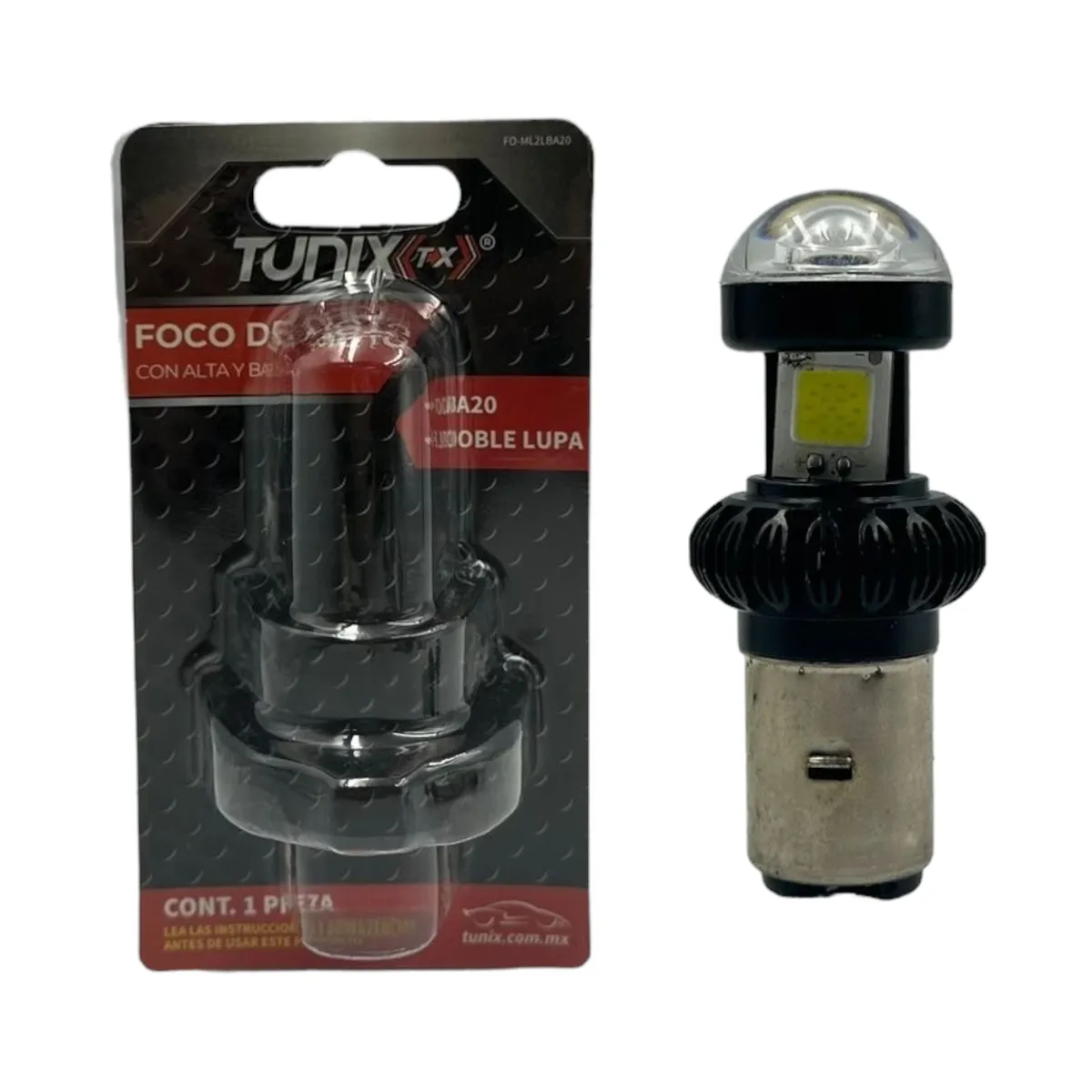 Foco LED entrada H4 y BA20 con doble lupa función alta y baja · BA20