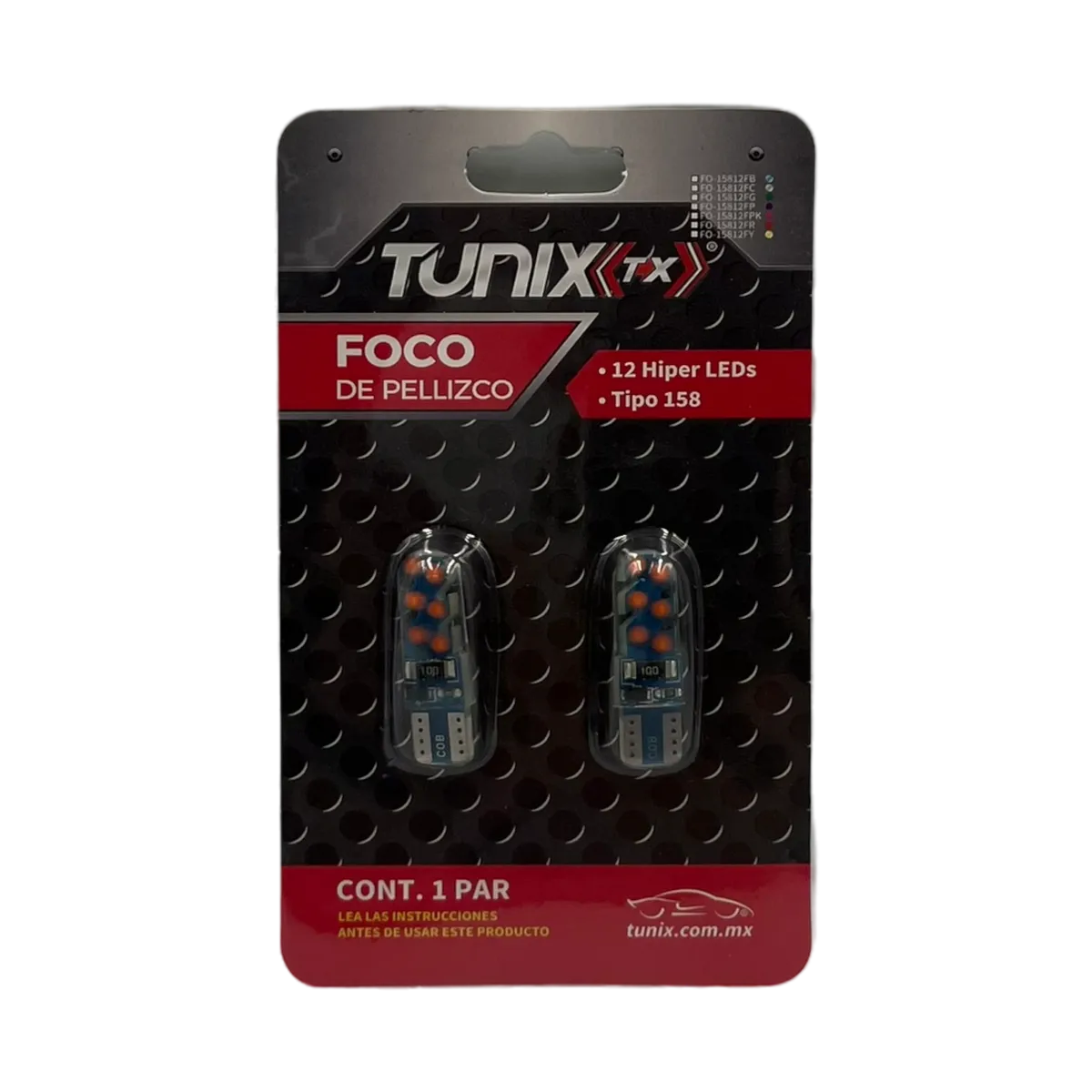 Foco T10 de 12 LED estrobo + fijo · Rojo