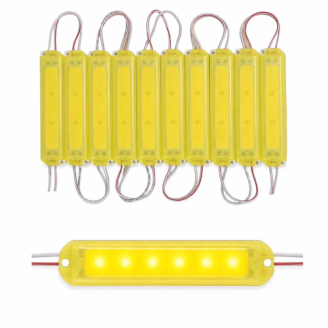 Modulo LED automotriz tipo encapsulado tira de 10 piezas en varios colores — Amarillo