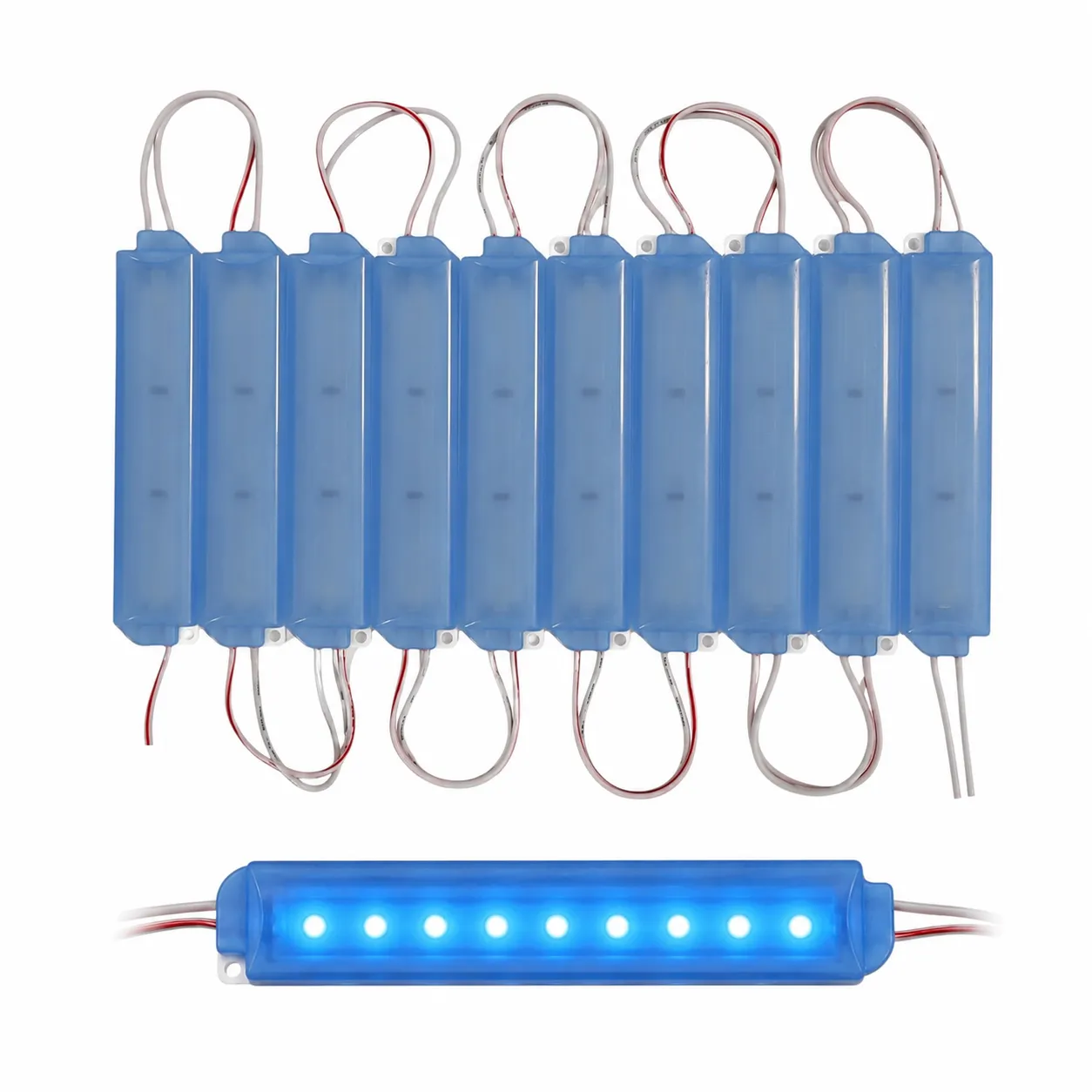 Modulo LED automotriz tipo encapsulado tira de 10 piezas en varios colores — Azul
