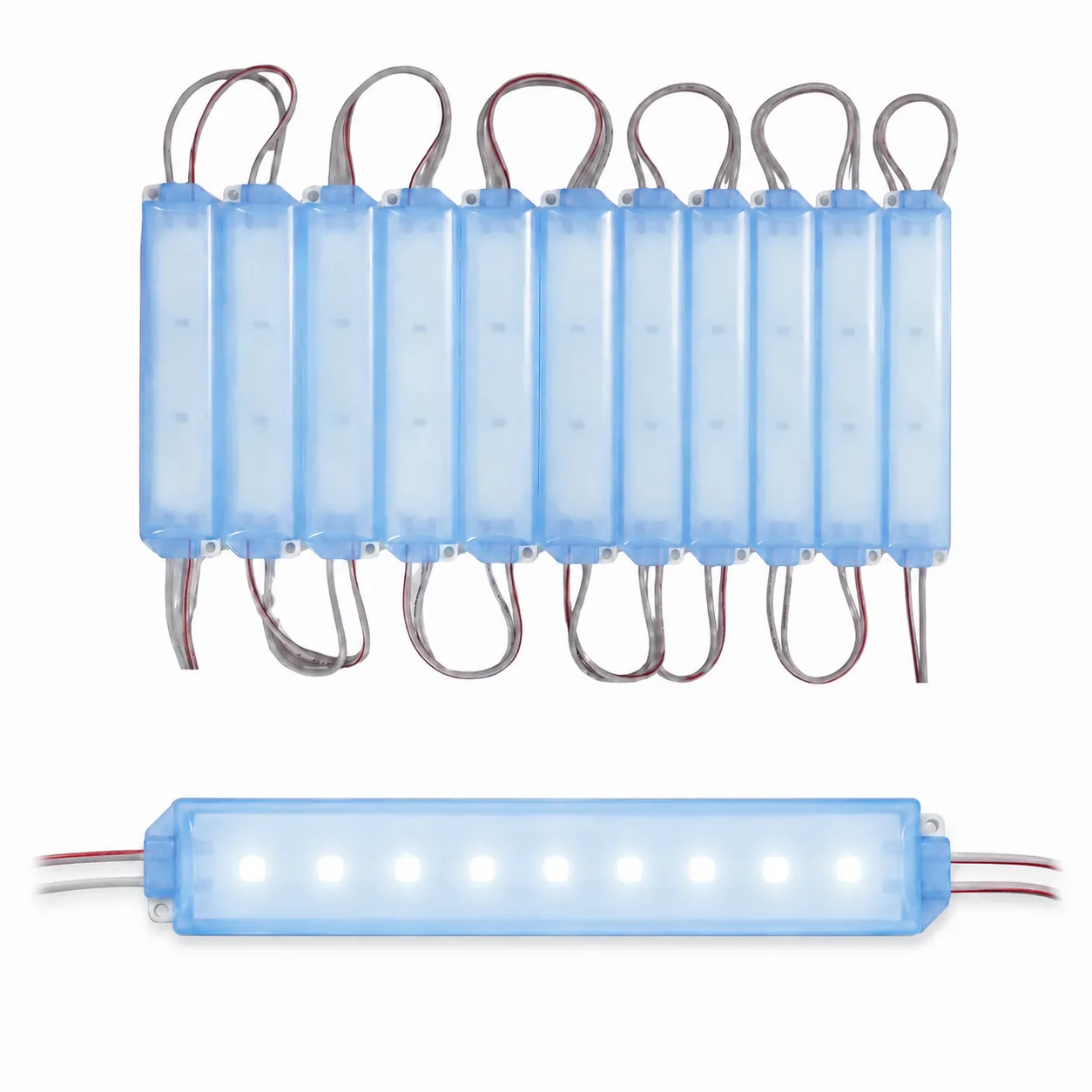 Modulo LED automotriz tipo encapsulado tira de 10 piezas en varios colores — Azul hielo