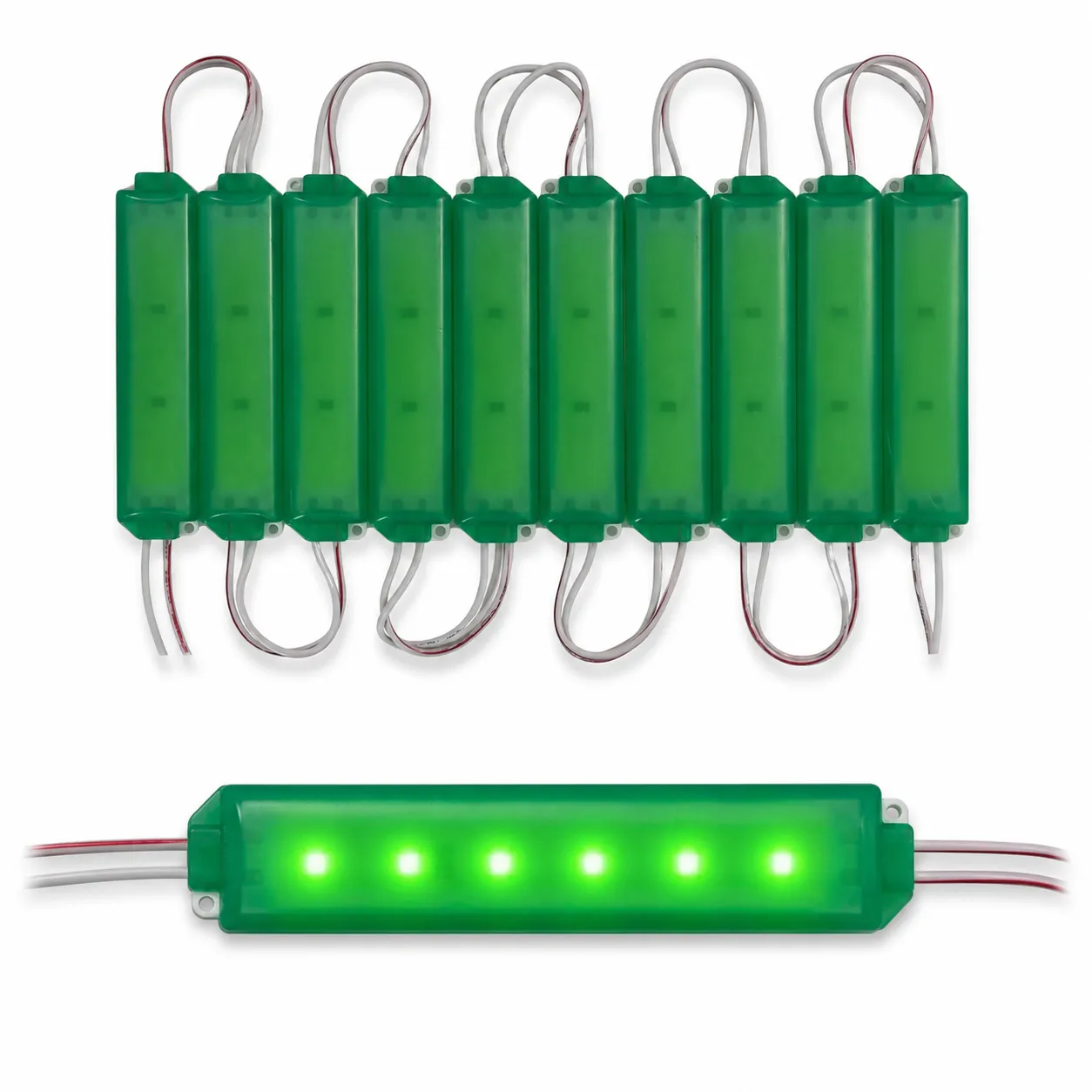 Modulo LED automotriz tipo encapsulado tira de 10 piezas en varios colores — Verde