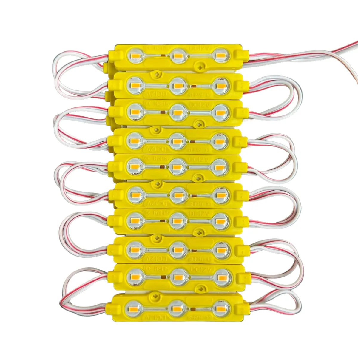 Modulo con 3 LED tipo encapsulado en varios colores tira de 20 piezas · Amarillo