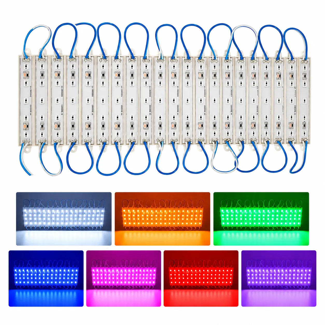 Modulo de 5 LED 5050 en varios colores tira de 20 piezas · Amarillo