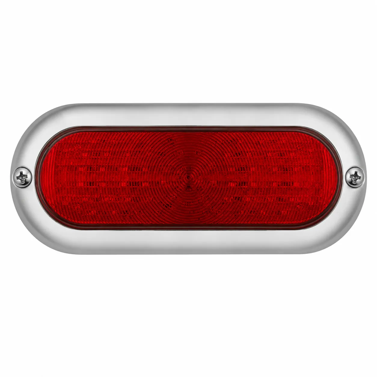 Plafón multivoltaje ovalado ultra slim con estrobo — Rojo