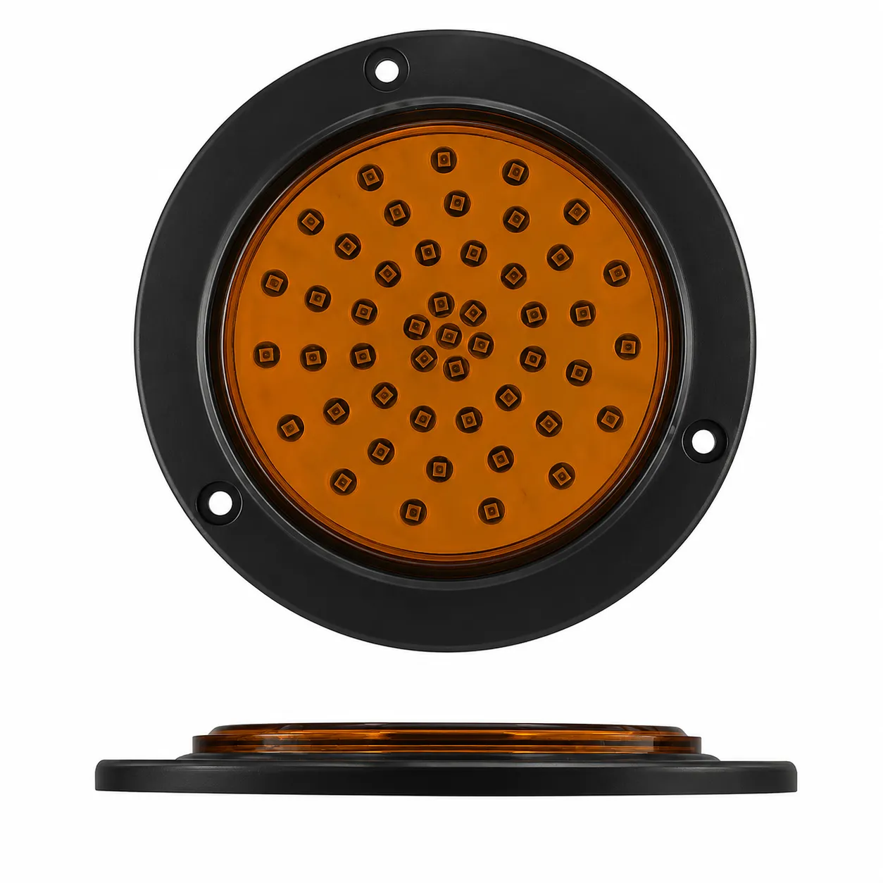 Plafón redondo de 48 LED contorno negro — Ámbar
