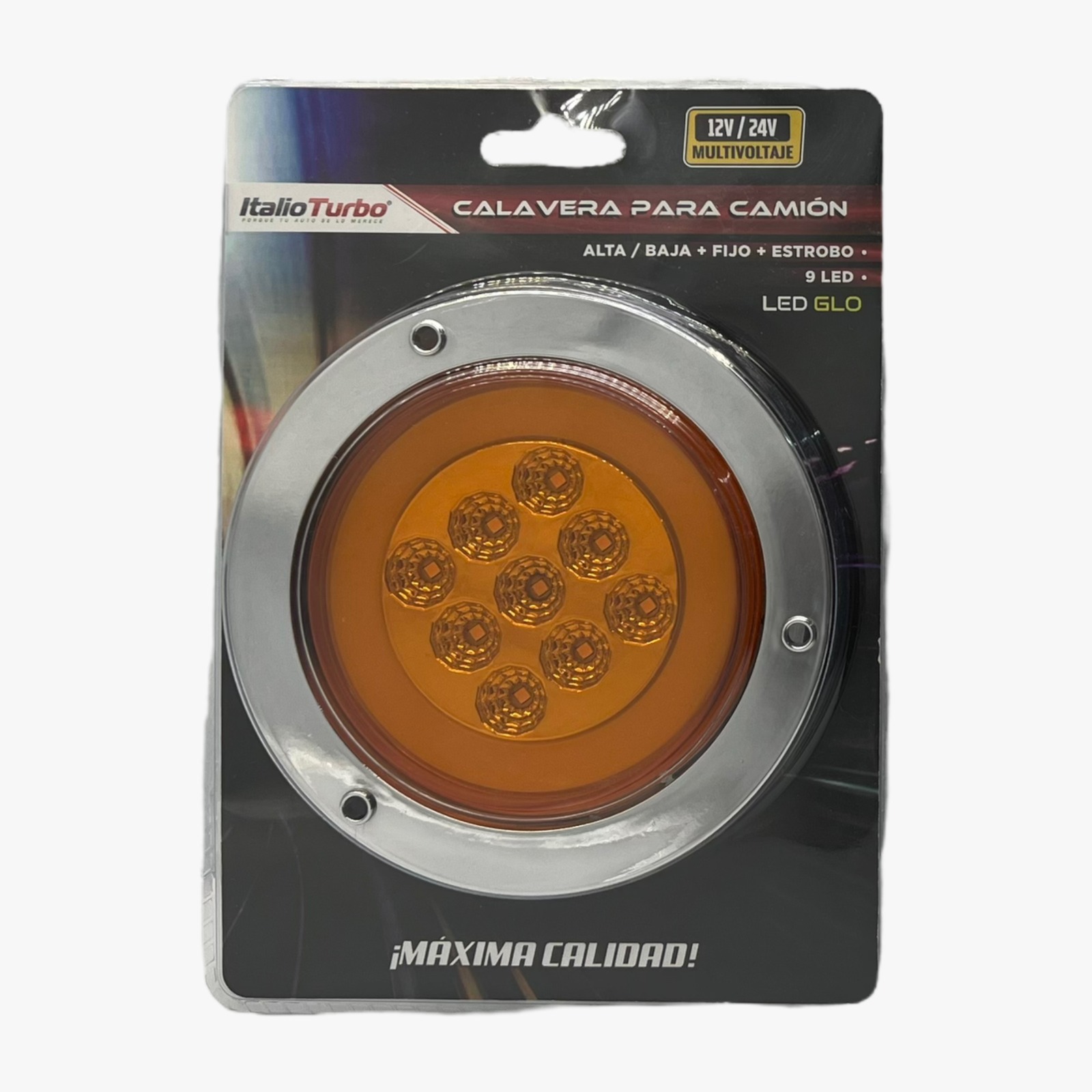Plafón redondo con 9 LED y GLO · Ámbar