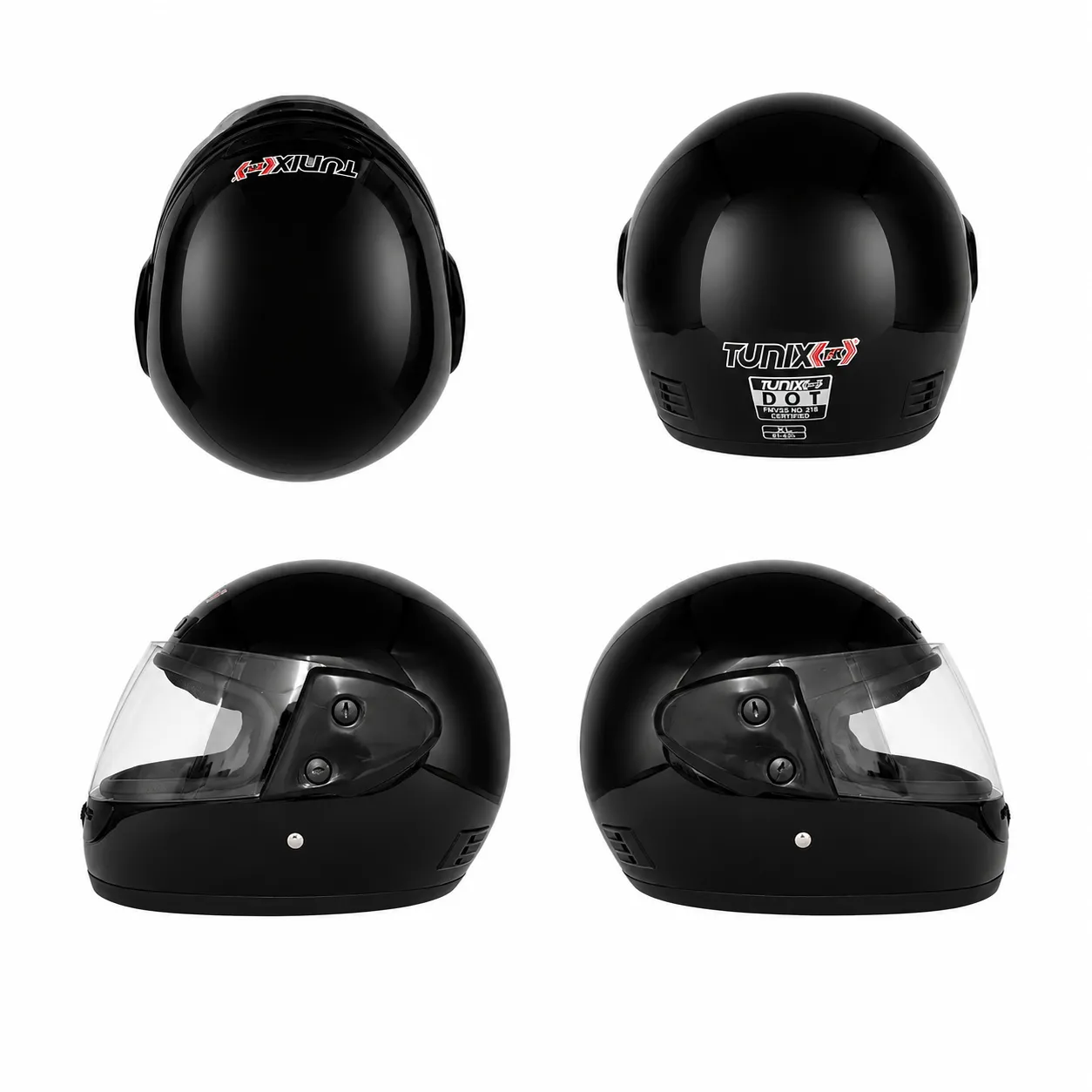 Casco para motocicleta negro · L