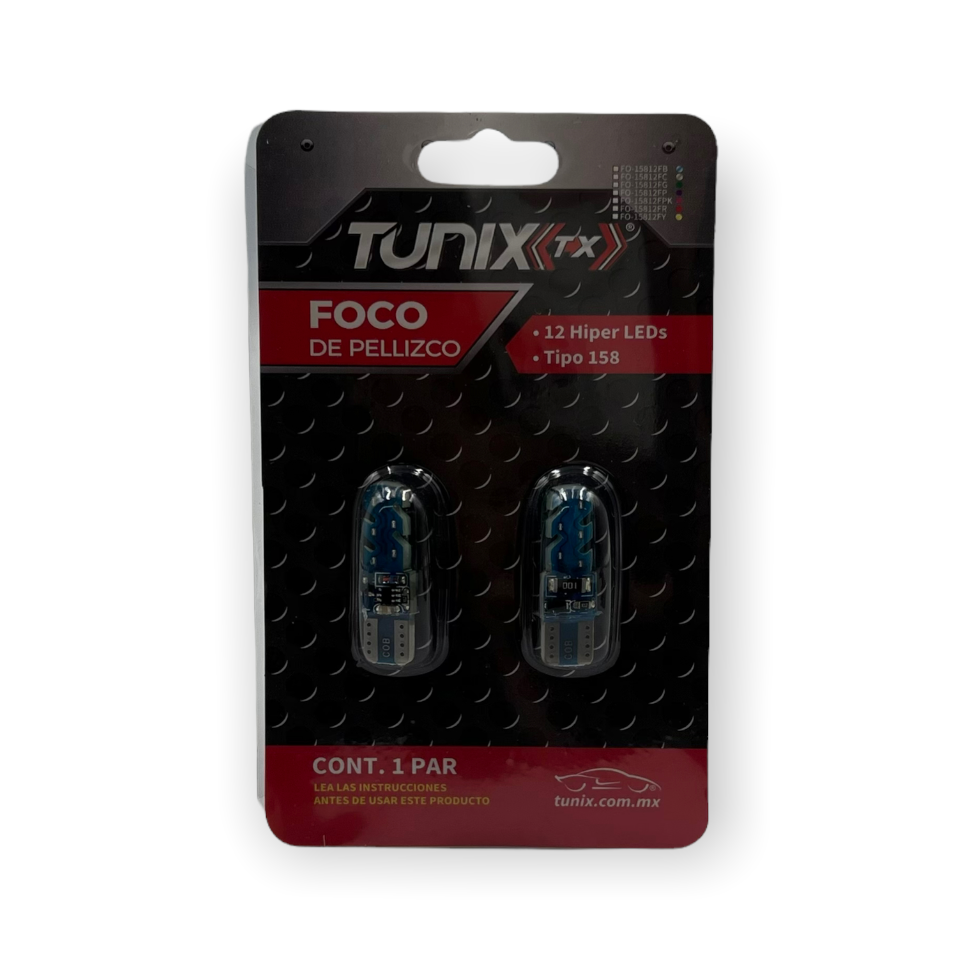 Foco T10 de 12 LED estrobo + fijo · Azul