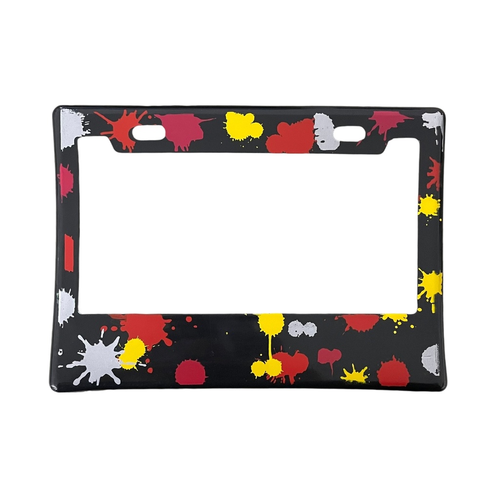 Portaplaca flexible para moto manchas varios colores — Rojo