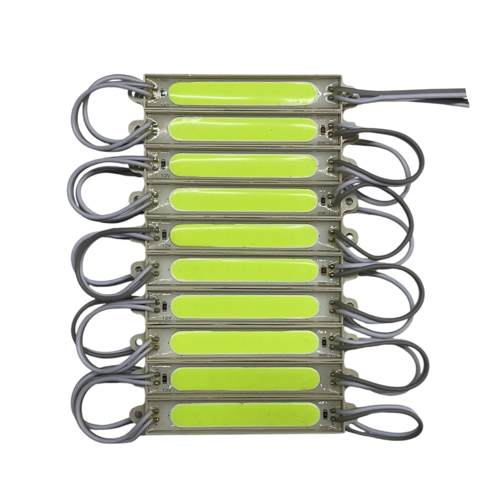 Tira tipo chip de 7.5 cm con LED COB colores disp. — Verde