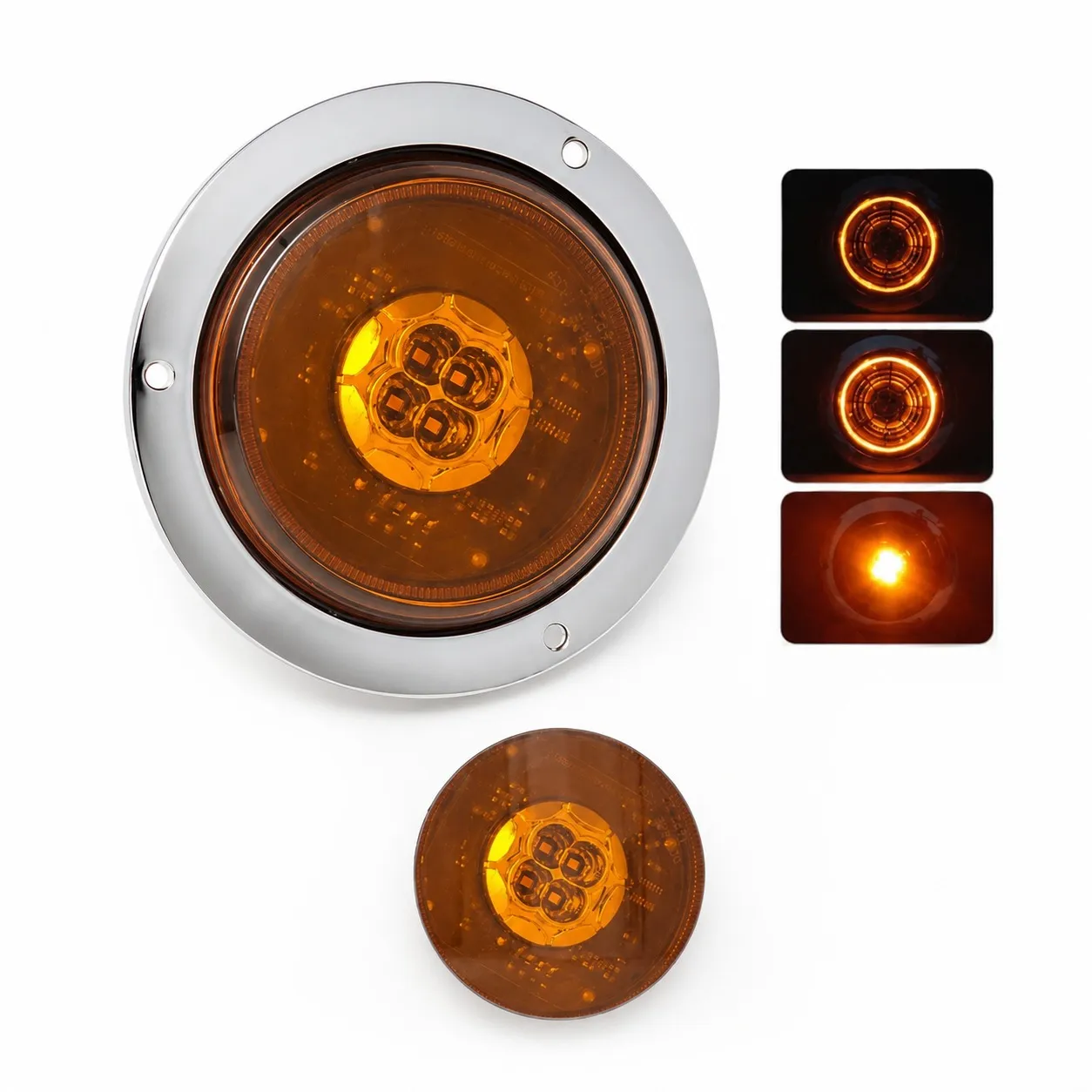 Plafón redondo ámbar galactic GEL de 4 LED — Ámbar