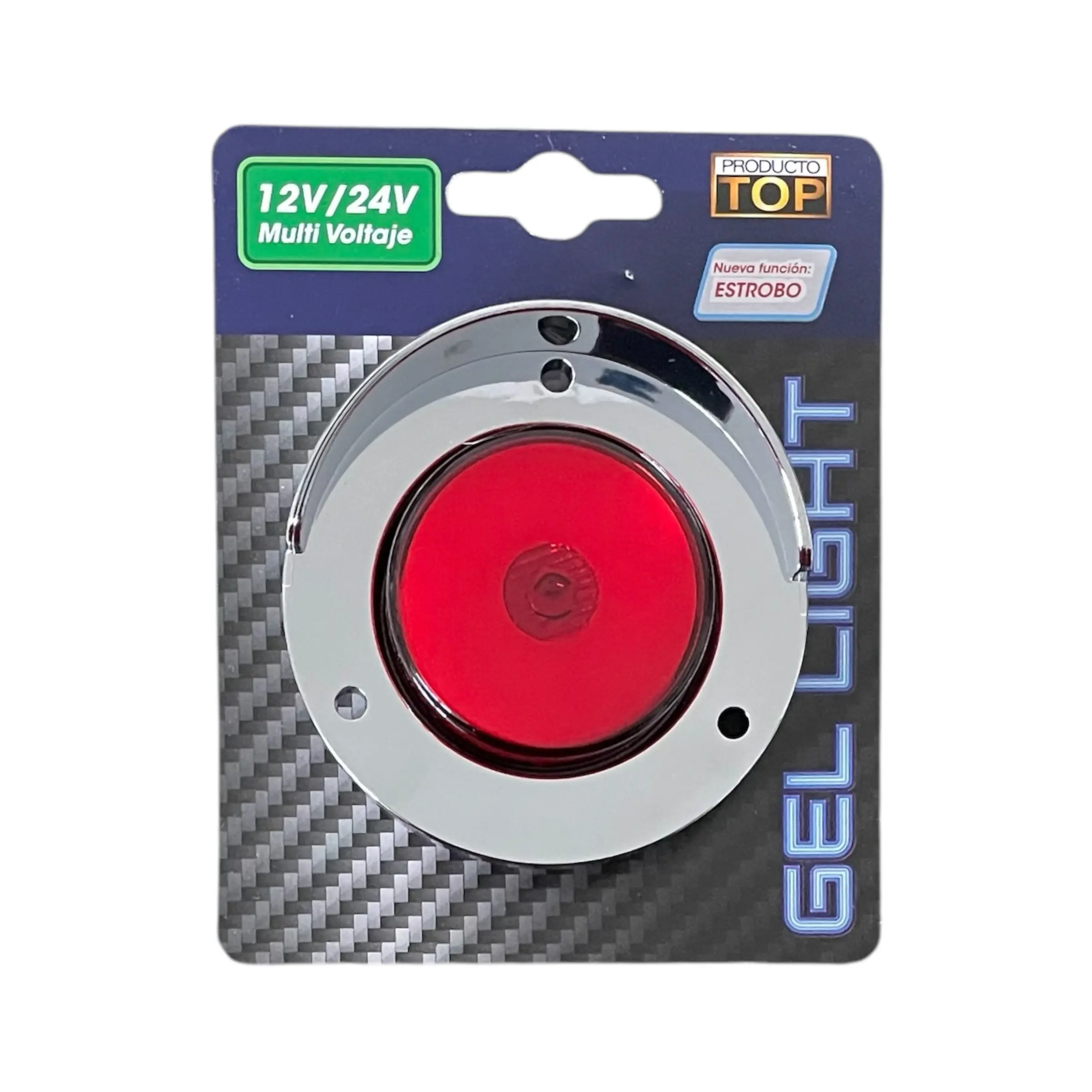 Plafón lateral rojo de 1 LED con viscera y luz gel