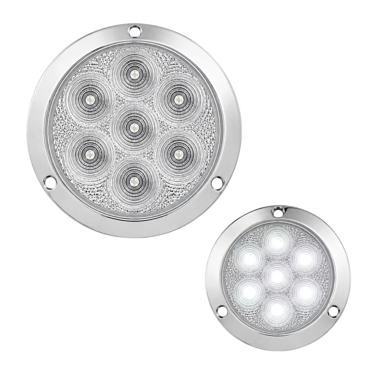 Plafón redondo de 12 LED base cromada
