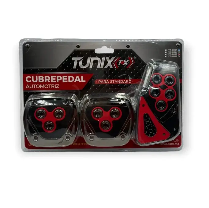 Cubrepedal rojo combinado cromo con hule estándar