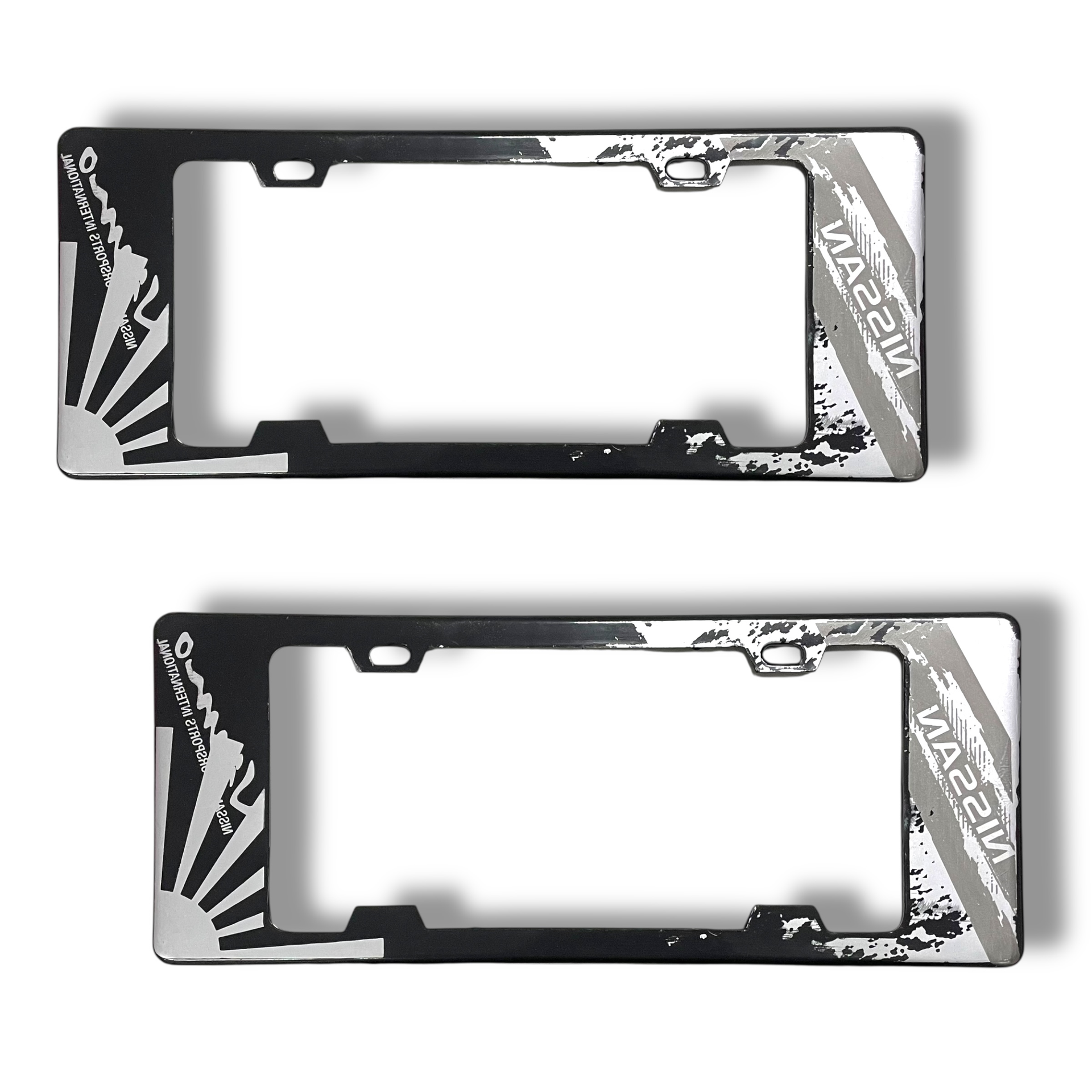 Portaplaca legal con diseño Nissan gris