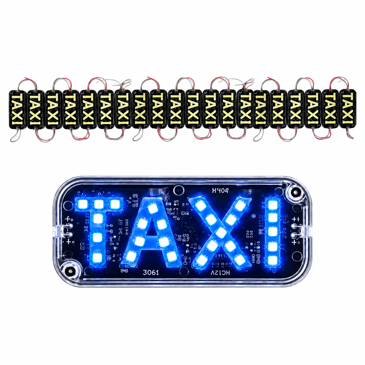 Módulo LED taxi con funciones azul (Tira de 20 piezas)