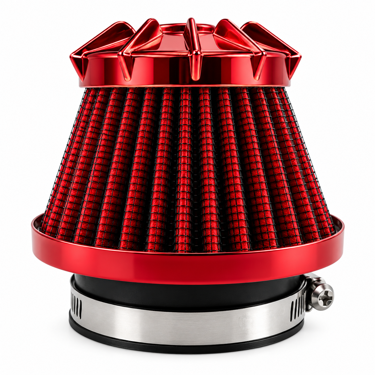 Filtro de aire universal para moto rojo