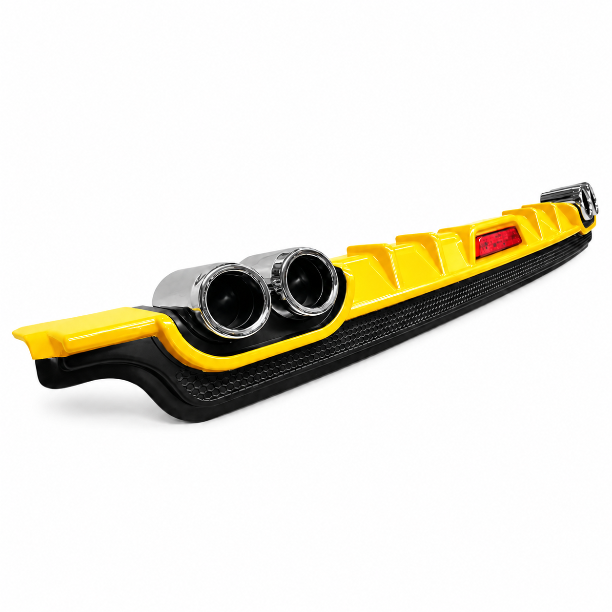 Difusor trasero con 4 salidas de escape amarillo con luz
