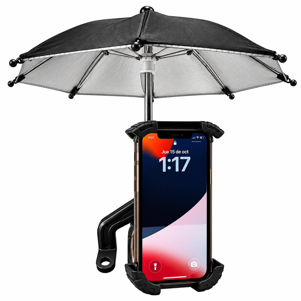Portacelular para moto con sombrilla
