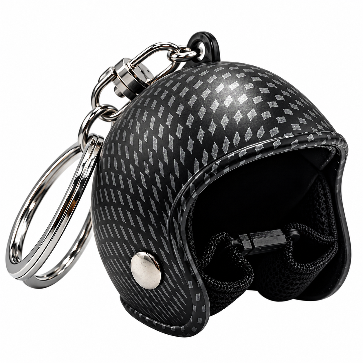 Llavero plástico de casco · Carbono