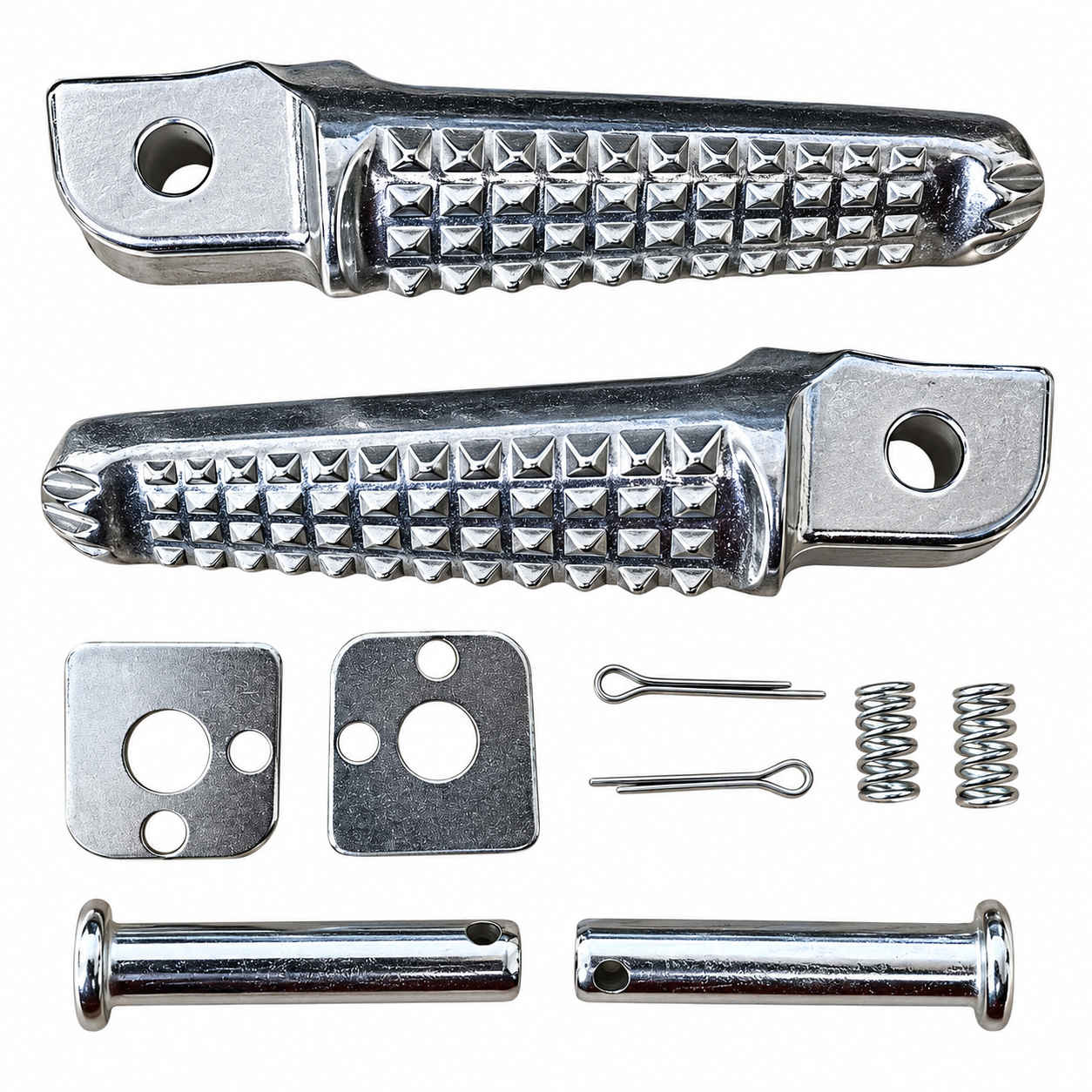 Pedal para moto con antiderrapante · Plata