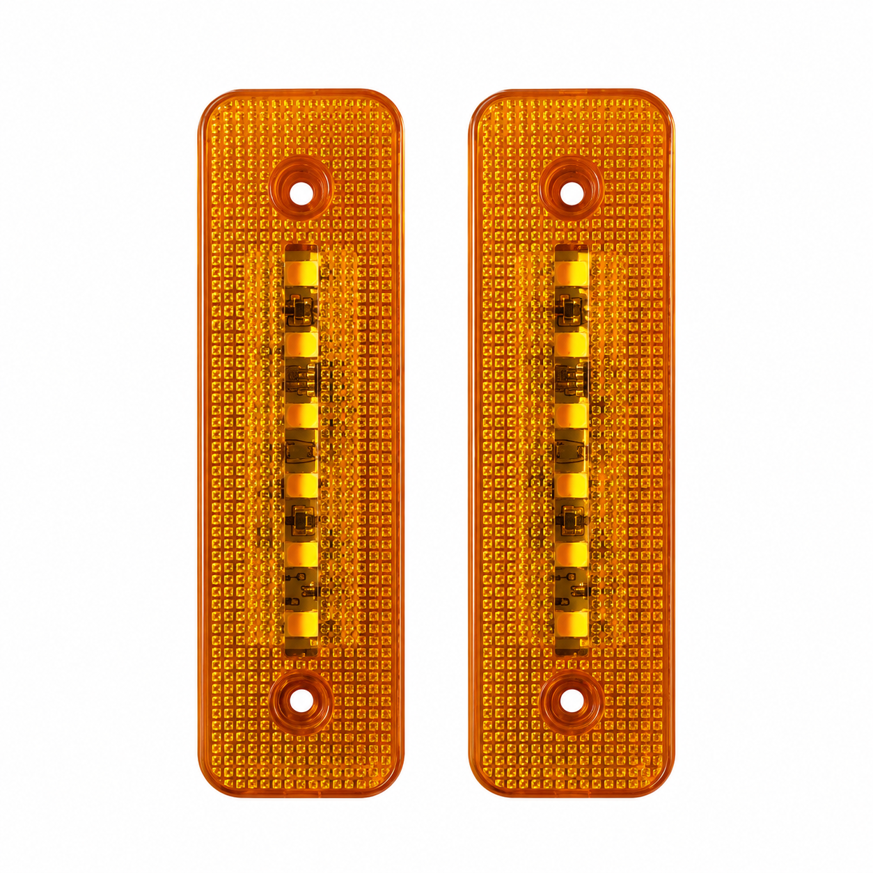 Par de plafón lateral para camión con 6 LED y reflejante · Ámbar