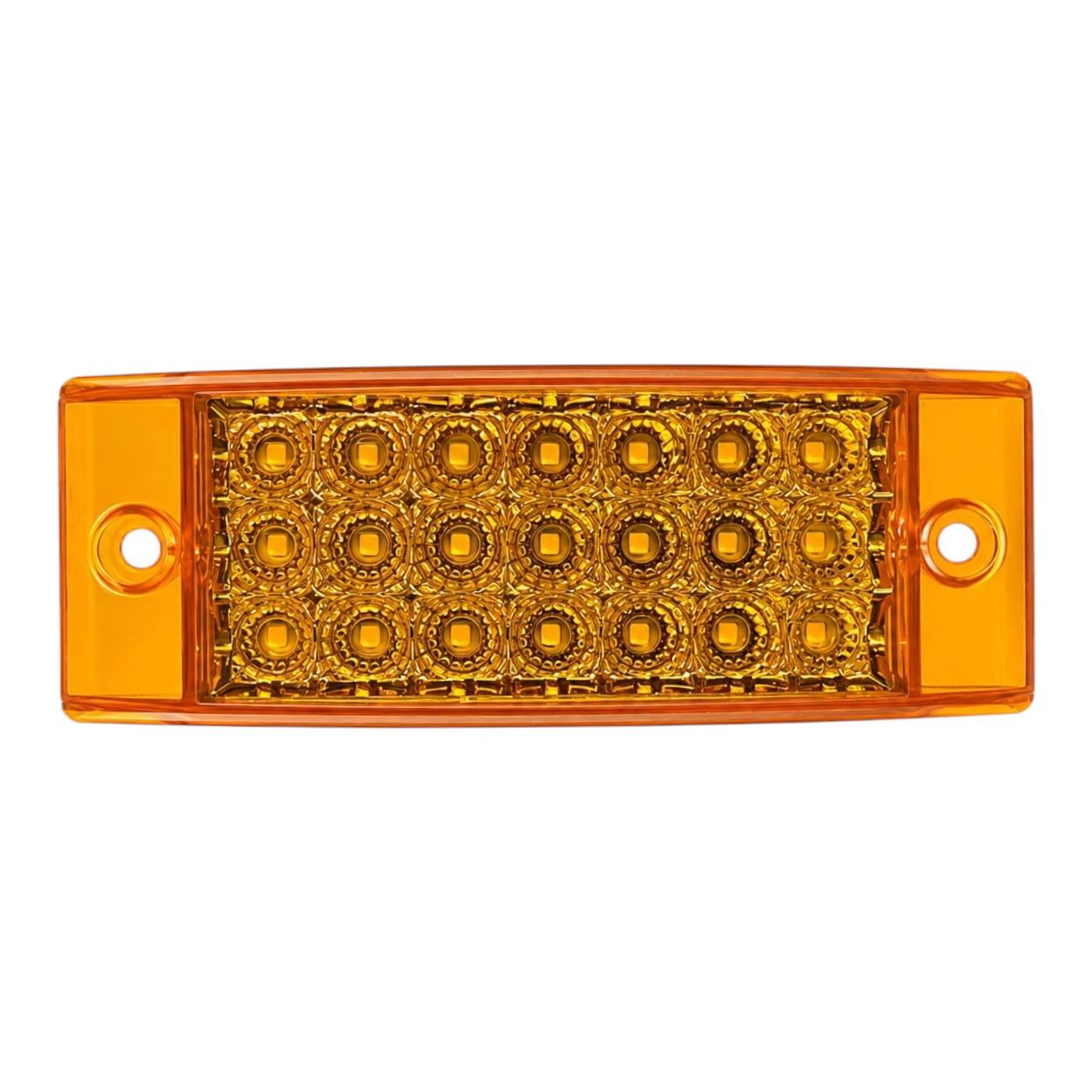 Plafón rectangular de 21 LED fijo y estrobo con función secuencial — Ámbar