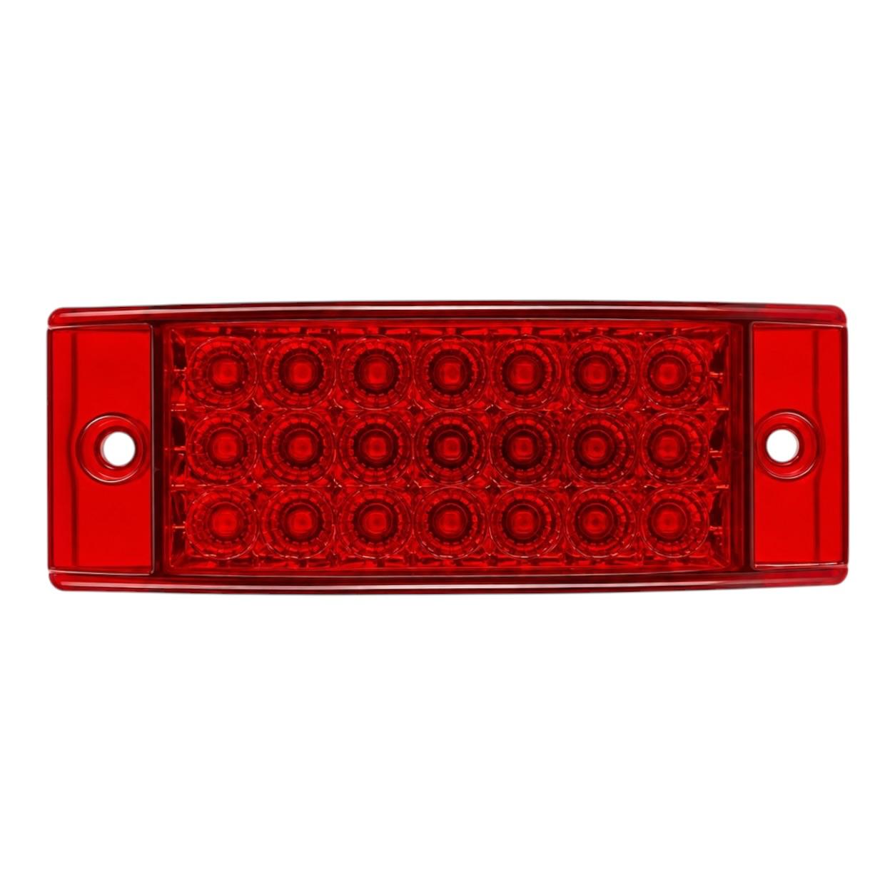 Plafón rectangular de 21 LED fijo y estrobo con función secuencial — Rojo
