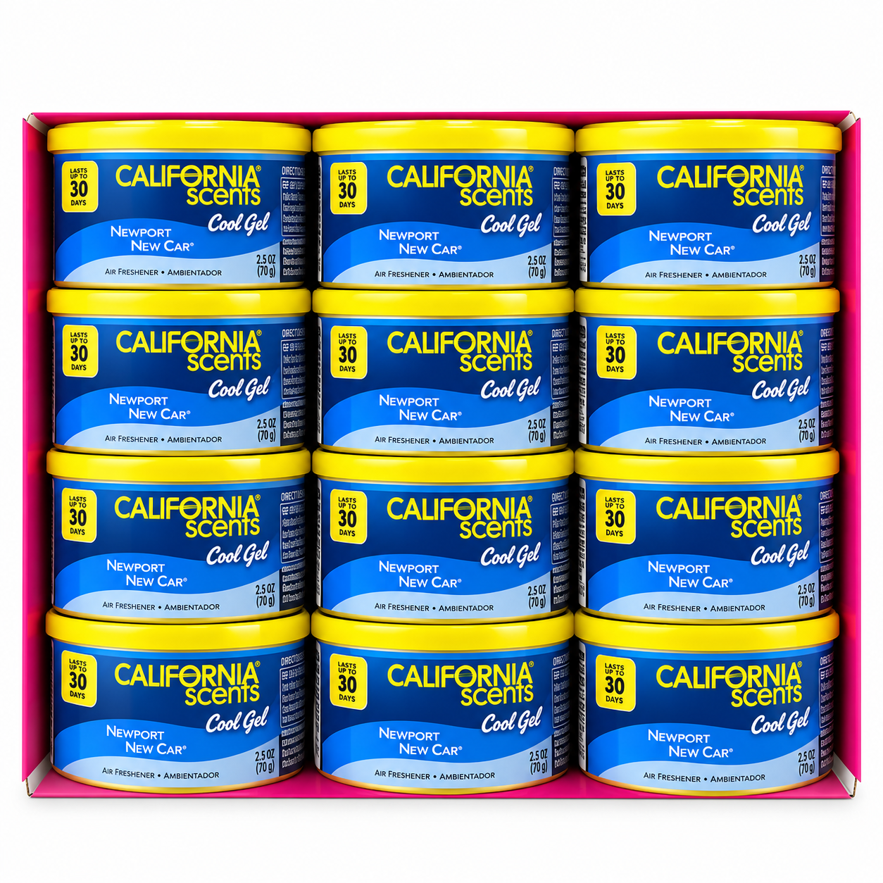 Aromatizante California en gel new car de 12 piezas