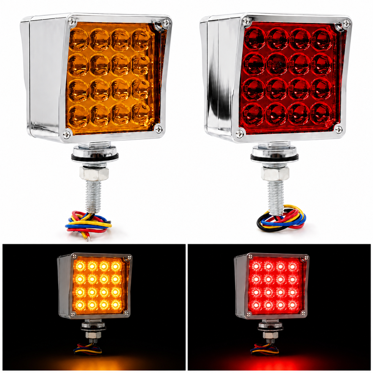 Plafón direccional con bisel cromado de 32 LED · Derecho