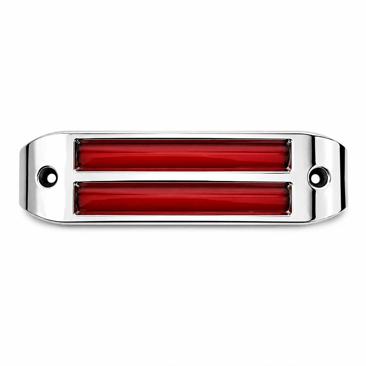 Plafón LED cromado doble rayo rojo