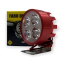 Faro de 4 LED disponible en carcaza de color (azul, dorado, negro, plata, rojo y verde)