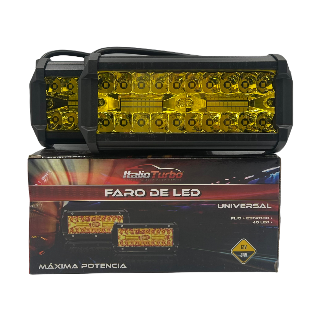 Faro de 40 led mica ámbar y blanco