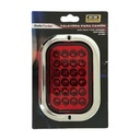 Plafón rectangular de 24 LED'S con visera cromada 