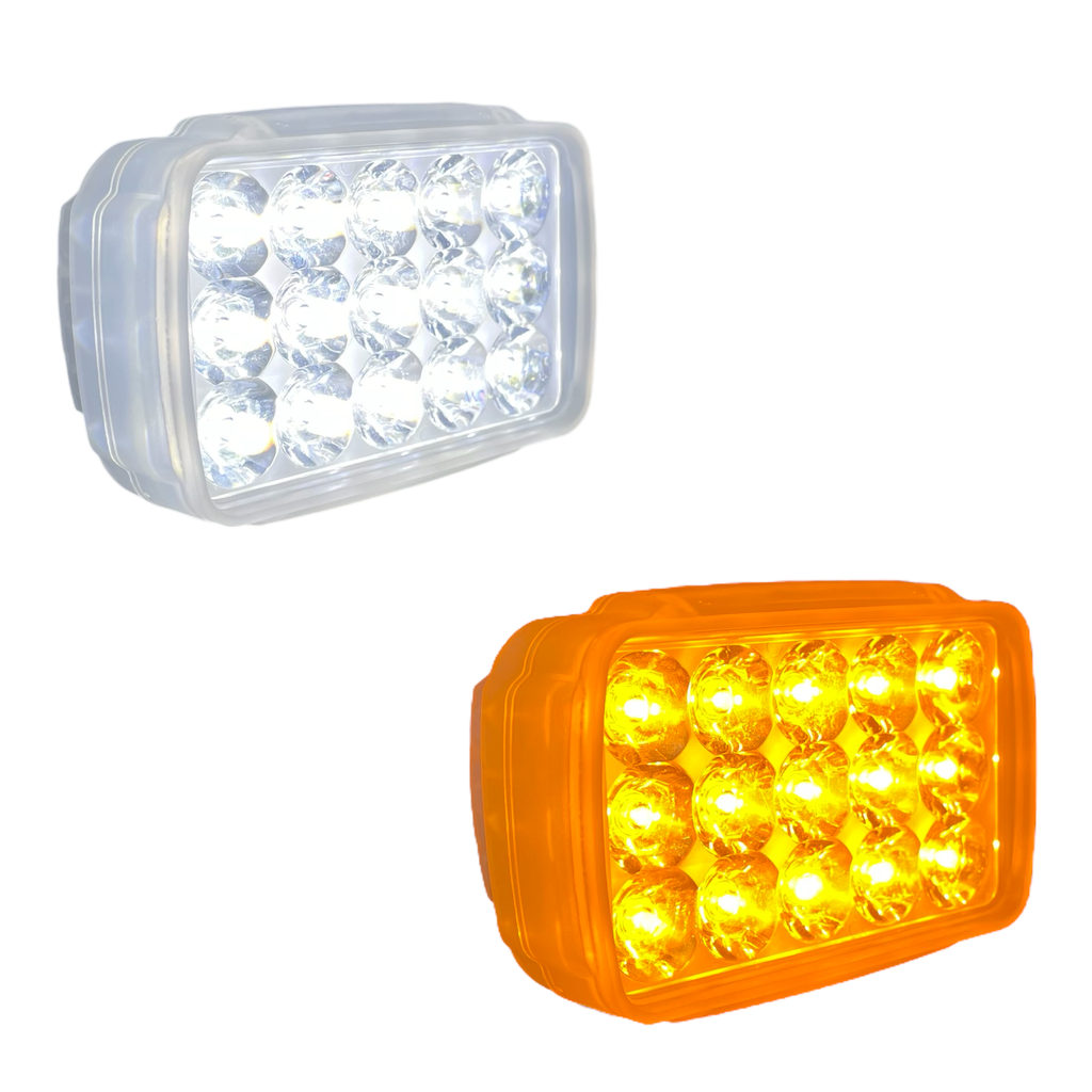 Faro para niebla de 15 LED con carcaza transparente y luz dual (pieza)