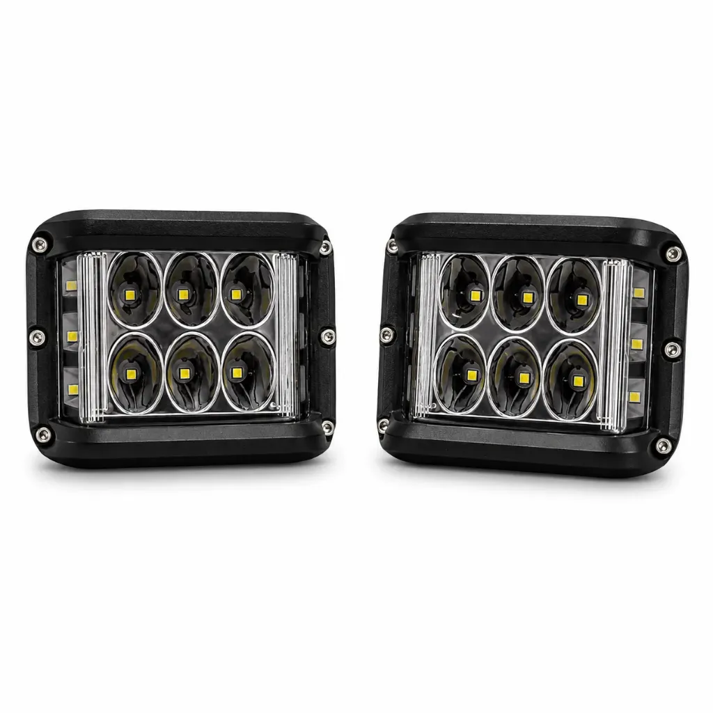 Faro de 6 LED con cuartos blanco