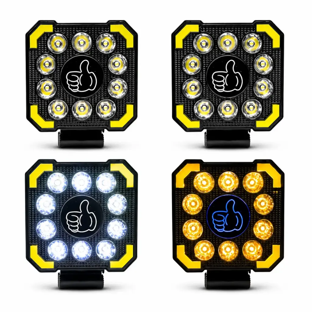 [FAL168CY-SAI] Faro LED cuadrado multifunción con Aro DRL bicolor