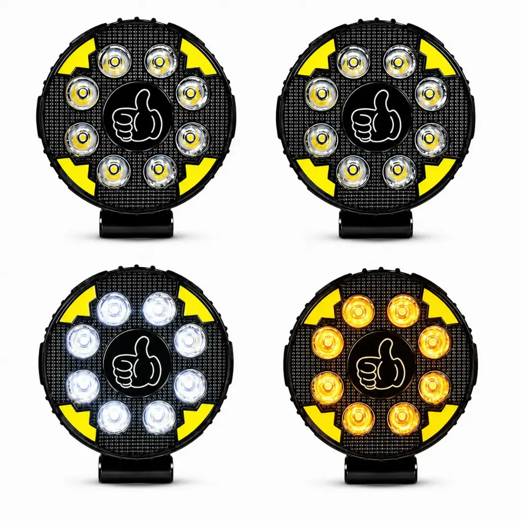 [FAL168RY-SAI] Faro LED redondo multifunción con Aro DRL bicolor