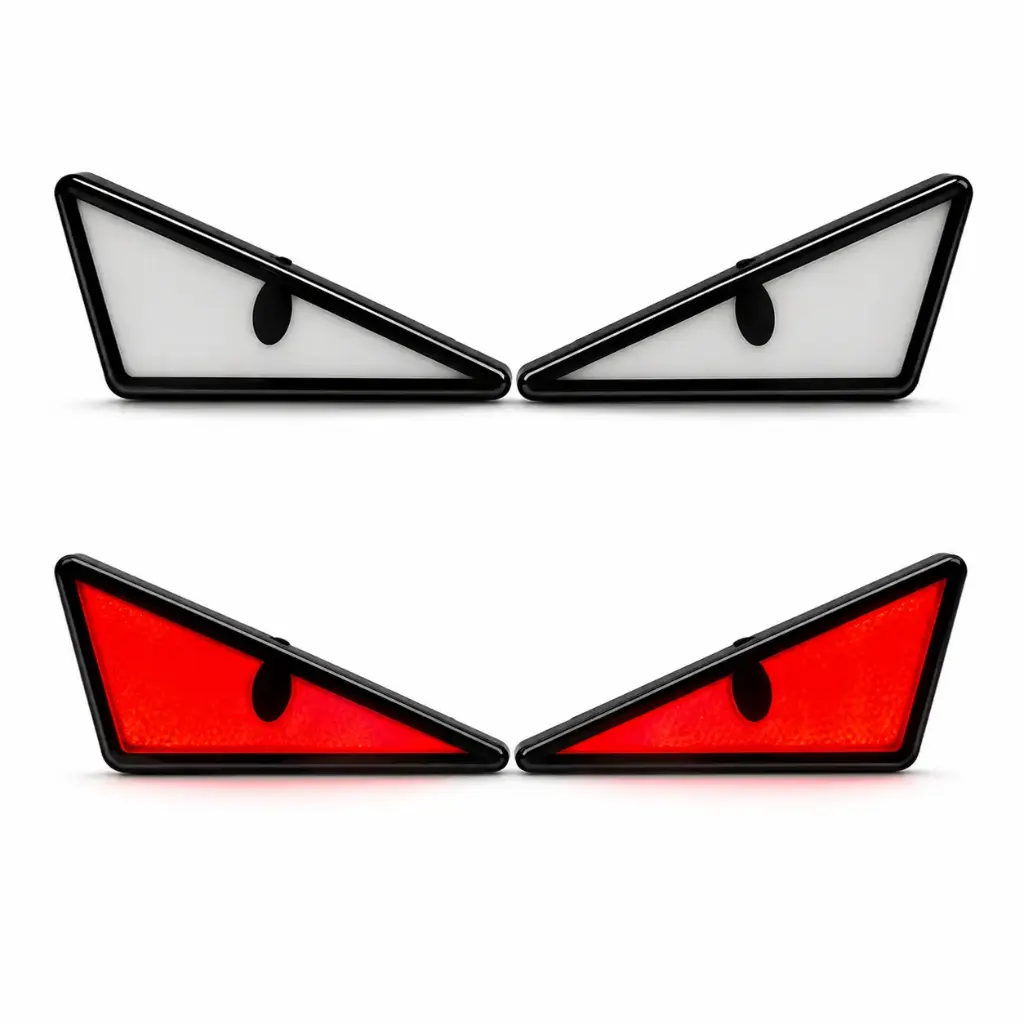 Luces LED tipo ojos triangulares rojo multifunciones