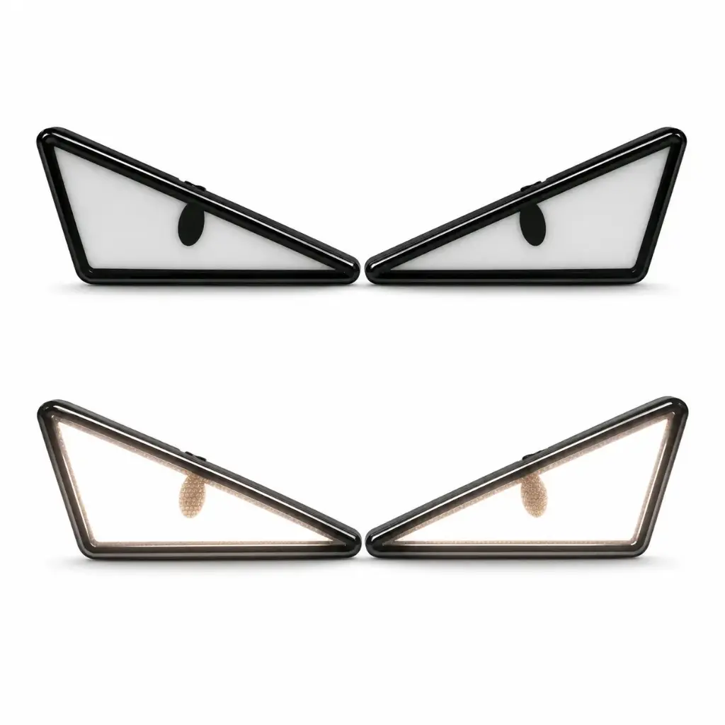 Luces LED tipo ojos triangulares blanco multifunciones