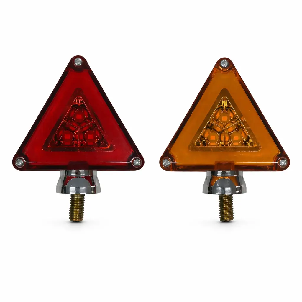 Plafón LED triangular tipo flecha rojo/ambar