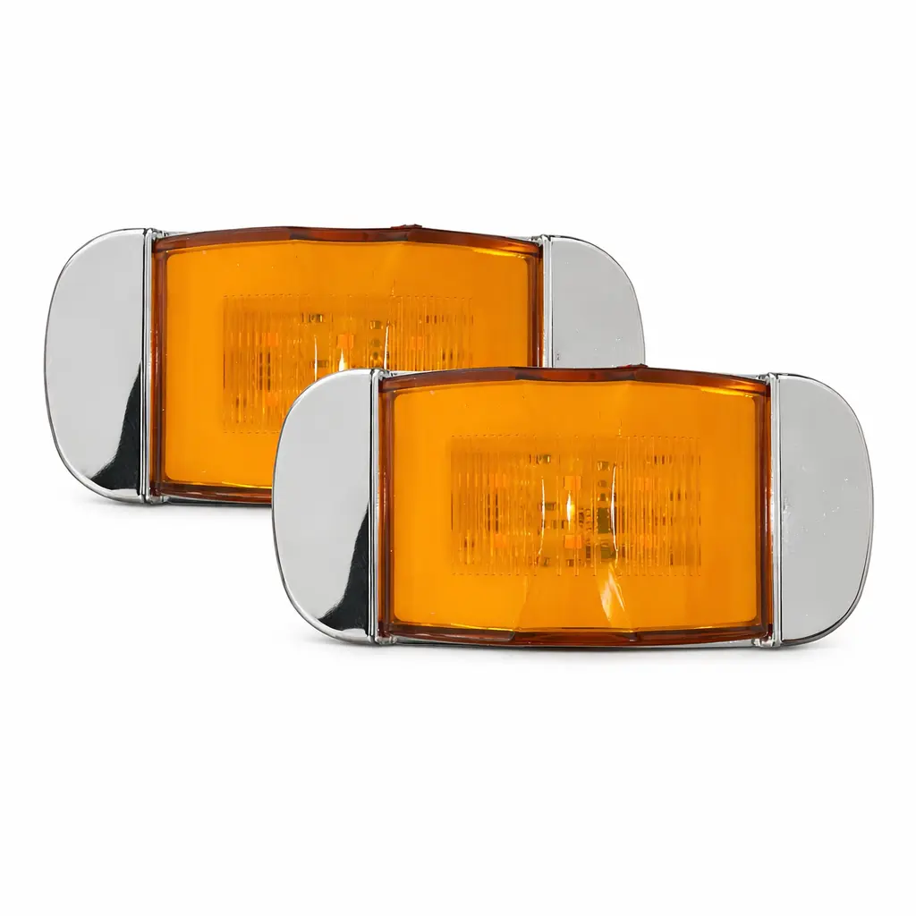 Plafón LED ambar uso rudo contorno  cromado